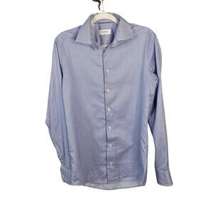 Eton Dress Shirt Slim Fit Twill 100% Cotton Striped Long Sleeve Formal Sz 38/15